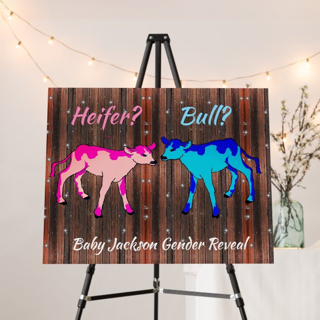 Fun Heifer or Bull Gender Reveal Foam Board (In Situ (Stand))