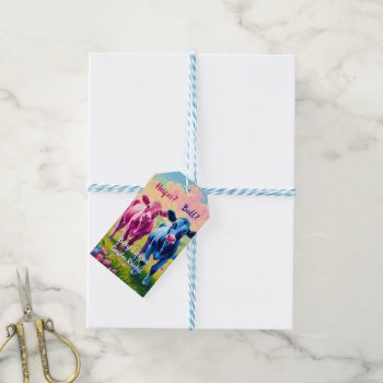 Fun Heifer Or Bull Gender Reveal  Gift Tags by DakotaInspired at Zazzle