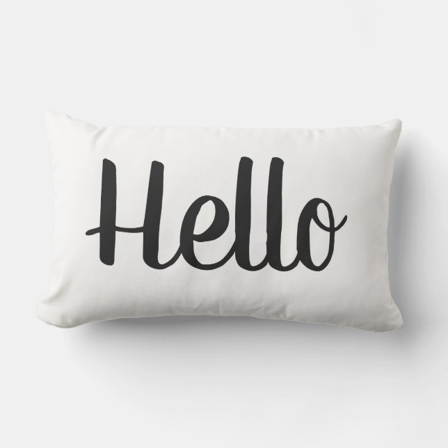 fun HELLO - GOODBYE typography | Lumbar Pillow (Front)