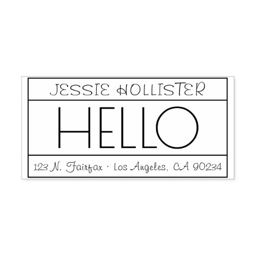 Fun Hello Return Address Label Self_inking Stamp