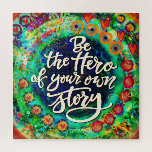 Fun Hero of Your Own Story Inspirational Quote Jigsaw Puzzle