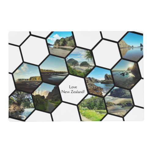 Fun Hexagon Custom Family Photos Collage Placemat