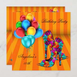 FUN High Heel Shoes Birthday Party Balloons 3 Invitation