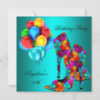 FUN High Heel Shoes Birthday Party Balloons Invitation