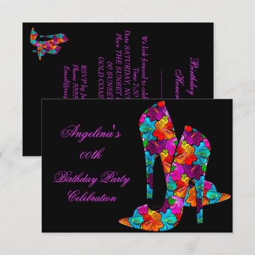 FUN High Heel Shoes Birthday Party Invites