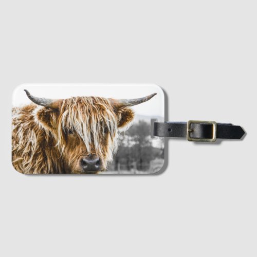 Fun Highland Cow luggage tag