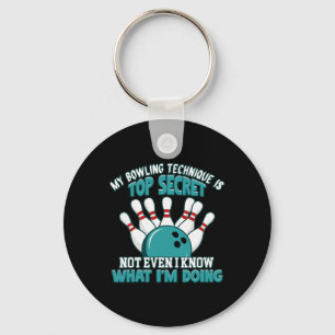 Fun Hilarious Bowler Joke Humor Funny Bowling Desi Keychain