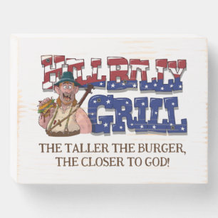 Fun HillBilly Grill Denmark Wood Box Sign!