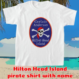 Fun Hilton Head Island Pirate with Name Child's T-Shirt