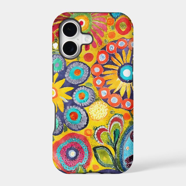 Fun Hippie Flower Patterned Case-Mate iPhone Case (Back)