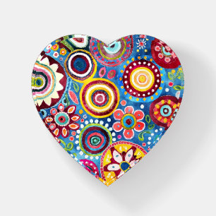 Fun Hippie Flower Patterned Paperweight