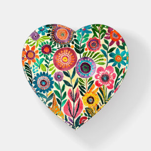 Fun Hippie Flower Patterned Paperweight