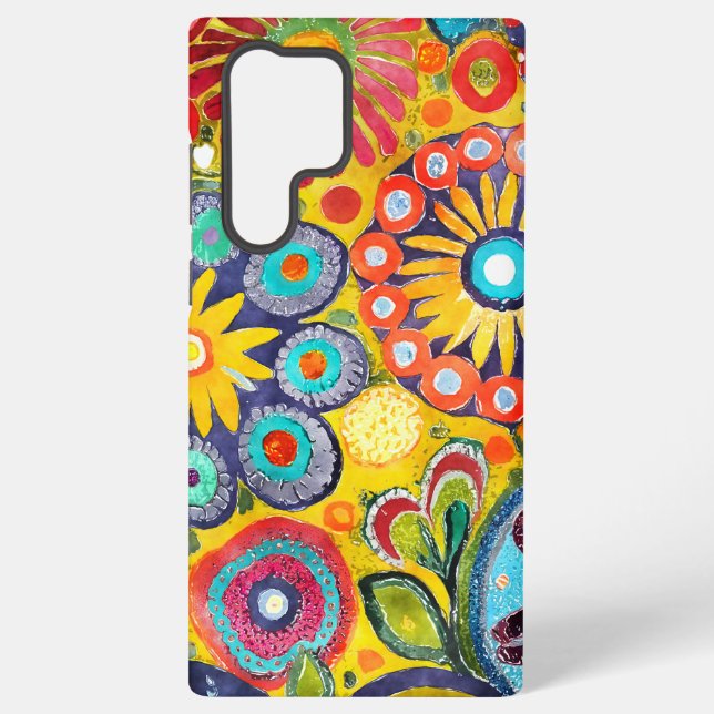 Fun Hippie Flower Patterned Samsung Galaxy Case (Back)