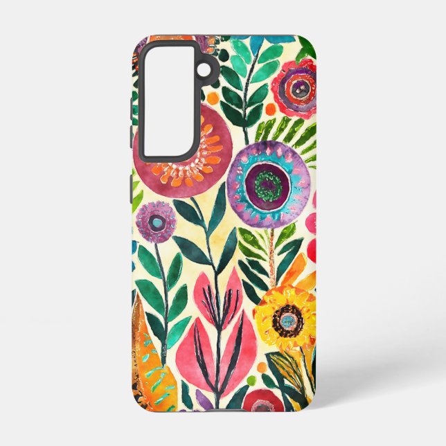 Fun Hippie Flower Patterned Samsung Galaxy Case (Back)