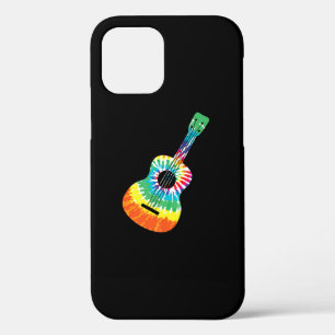 Fun Hippie Rainbow Tie Dye Acoustic Guitar Premium iPhone 12 Pro Case