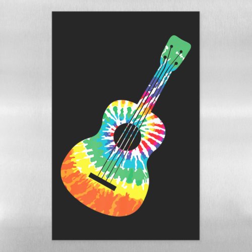 Fun Hippie Rainbow Tie Dye Acoustic Guitar Premium Magnetic Dry Erase Sheet