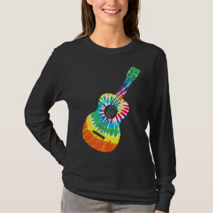 Fun Hippie Rainbow Tie Dye Acoustic Guitar Premium T-Shirt