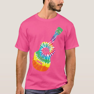 Fun Hippie Rainbow Tie Dye Acoustic Guitar T-Shirt