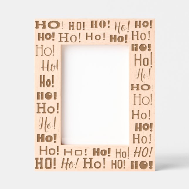 Fun Ho! Ho! Ho! Christmas Typography Engraved Frames (Front)