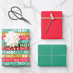Fun HO! HO! HO! Colorful Christmas Wrapping Paper