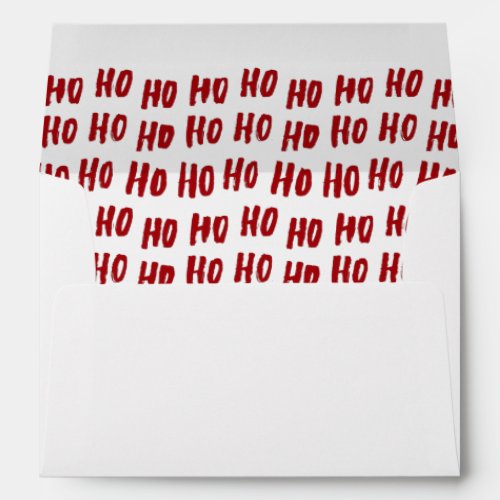 Fun Ho Ho Ho Text Red Holiday Pattern Christmas Envelope