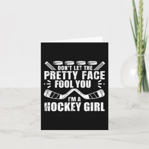 Fun Hockey Art For Women Girls Hockey Player Sport Card
