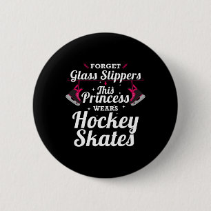 Fun Hockey Design For Girls Women Ice Hockey Playe Button