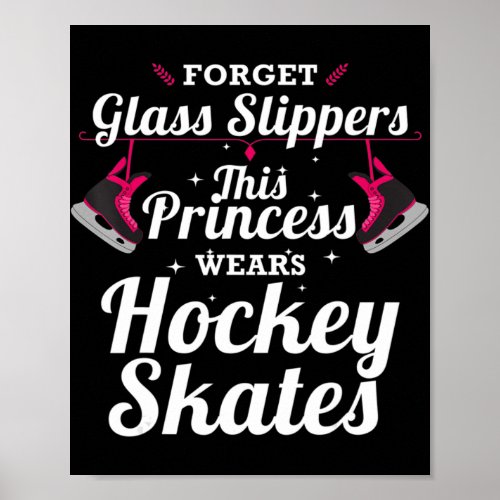 Fun Hockey Design For Girls Women Ice Hockey Playe Poster