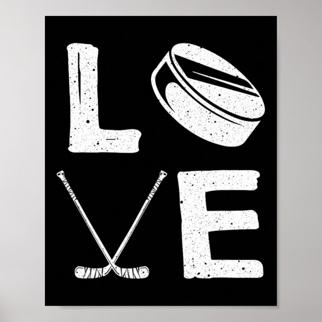 Fun Hockey Design For Kids Men Women Ice Hockey Pl Poster (Front)