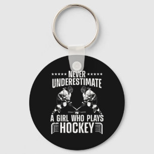 Fun Hockey For Women Girls Ice Hockey Player Hocke Keychain