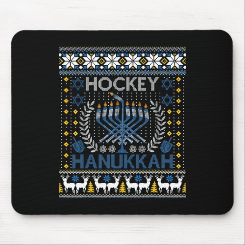 Fun Hockey Menorah Hanukkah Jewish Festival Holida Mouse Pad