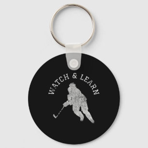 Fun Hockey Player Expertise Bragging Keychain