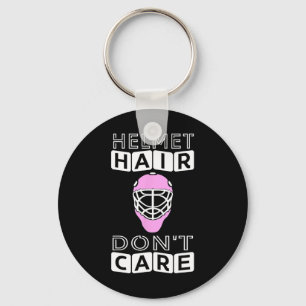 Fun Hockey  Women Pink Helmet Goalie Mask Gift Tee Keychain