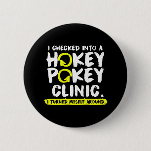 Fun Hokey Pokey Clinic Hockey Pokey Gift Button