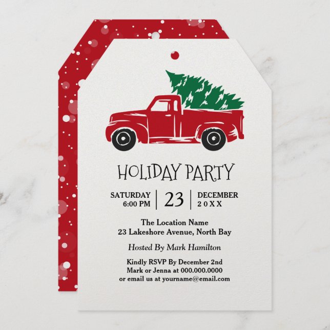 Fun Holiday Party Invitations (Front/Back)