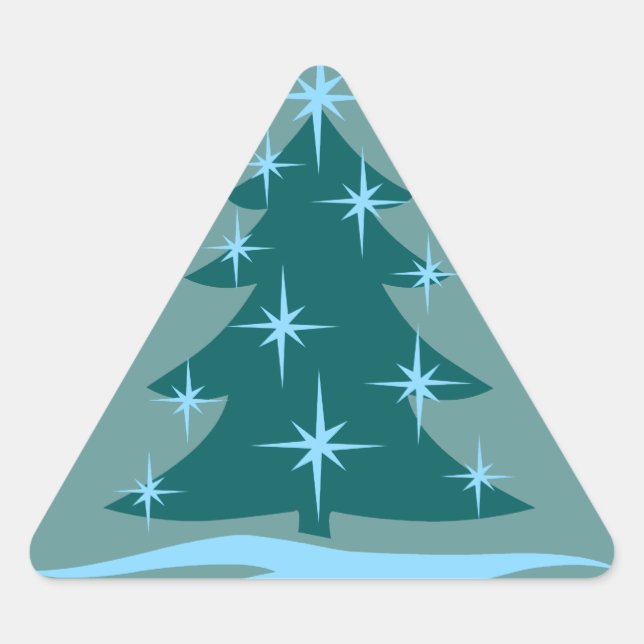 Fun Holiday Stickers Blue Christmas Tree  Stickers (Front)
