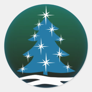 Fun Holiday Stickers Blue Christmas Tree Stickers