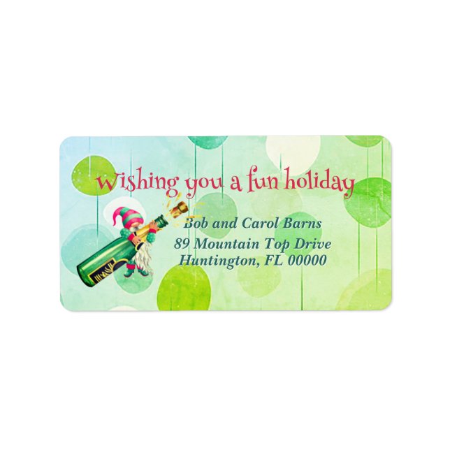 Fun Holiday Style Elf Address Label (Front)