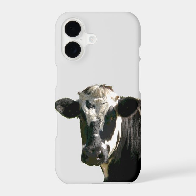 Fun Holstein Cow Dairy Farm Animal Humor iPhone Case (Back)