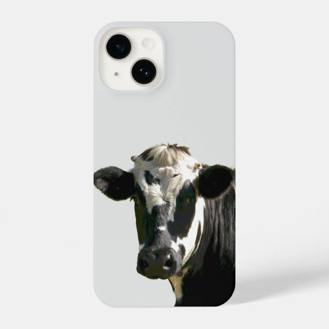 Fun Holstein Cow Dairy Farm Animal Humor iPhone Case (Back)