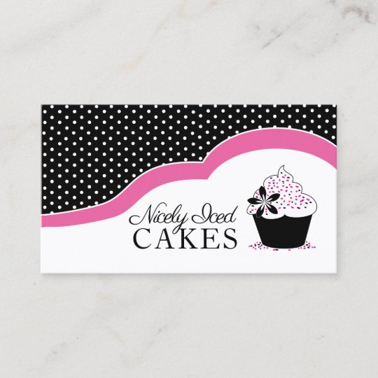 Polka Dot Bow Cake Bakery Business Cards | Zazzle.com