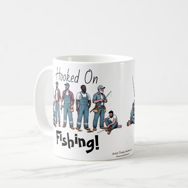 Fun Hooked On Fishing  Coffee Mug (Front Left)