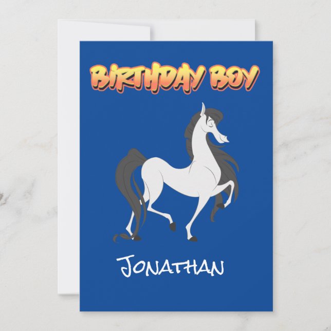 Fun Horse Birthday Party Note Card (Front)