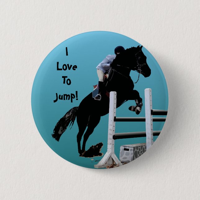 Fun Horse Jumper Pinback Button (Front)