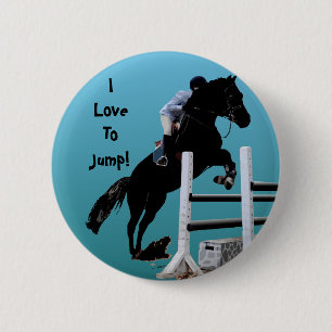 Fun Horse Jumper Pinback Button