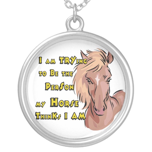 Fun Horse Lover's Silver  Necklace (Front)