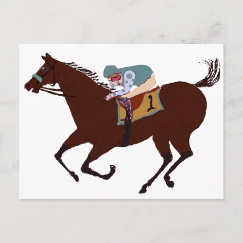 Fun Horse Racing Design Postcard
