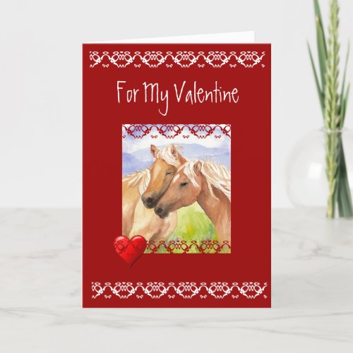 Fun Horse Valentine Love Poem Holiday Card