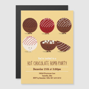 Fun Hot Chocolate Bomb Magnetic Invitation