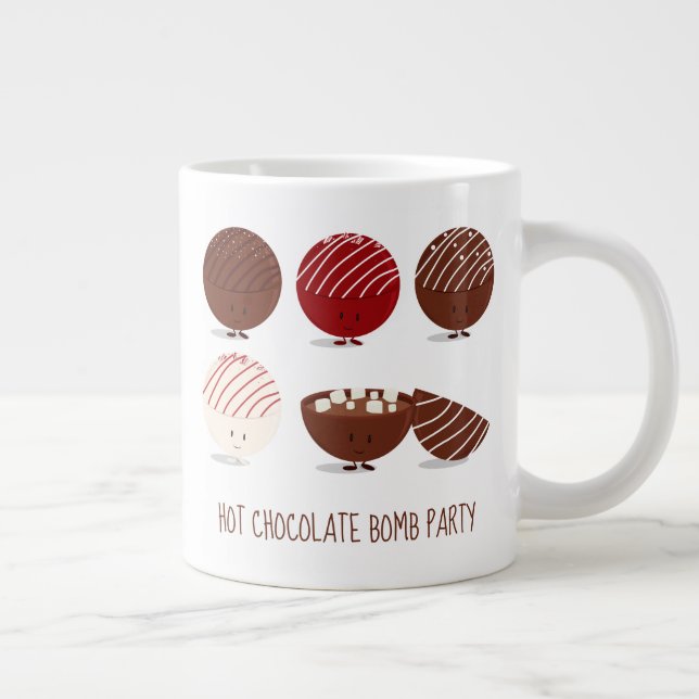 Fun Hot Chocolate Bomb Party Giant Coffee Mug (Right)